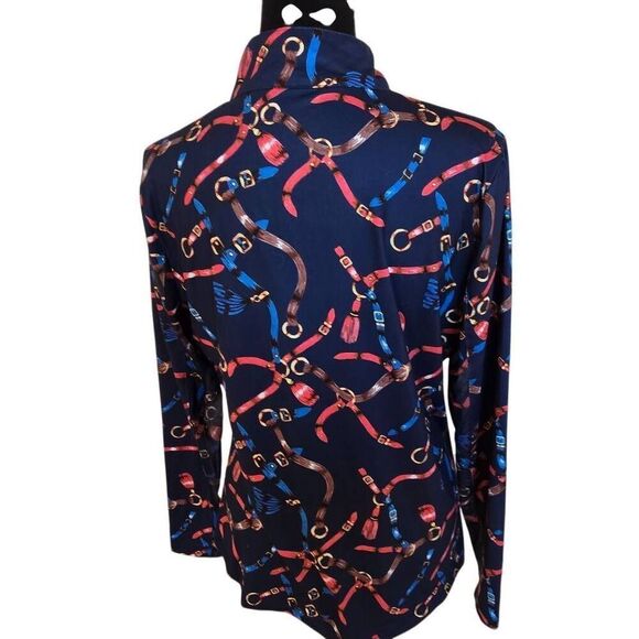 X by Gottex Womens Equestrian Quarter Zip Long Sleeve Golf Top Size Medium - Picture 3 of 12